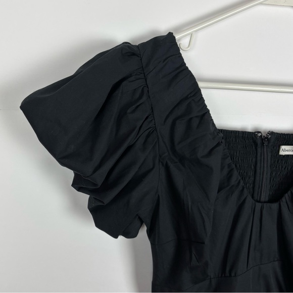 Abercrombie & Fitch Dress Puff Sleeve Black Mini Size Medium - Picture 4 of 8